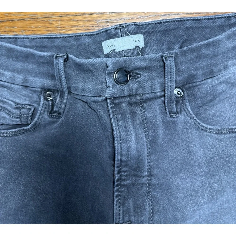 Good American Denim Jeans Size 4 27 Distressed Ankle Grey
